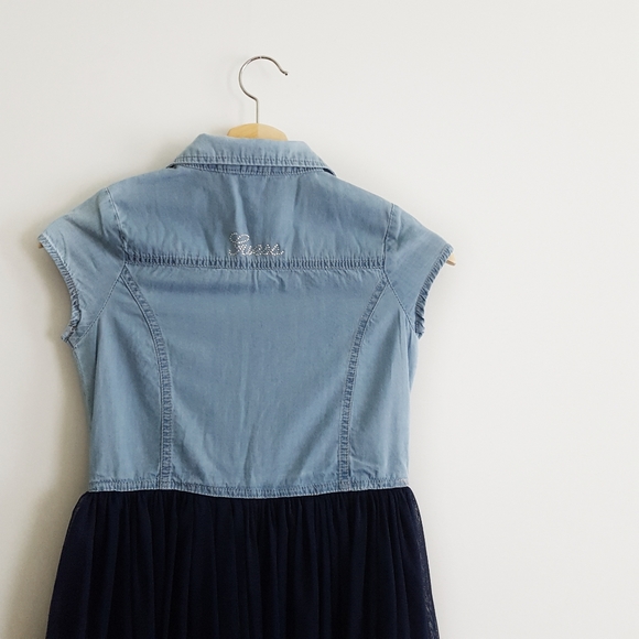 ▪︎GUESS▪︎Girl's Denim Dress with Toule Skirt 👗 - Picture 3 of 6